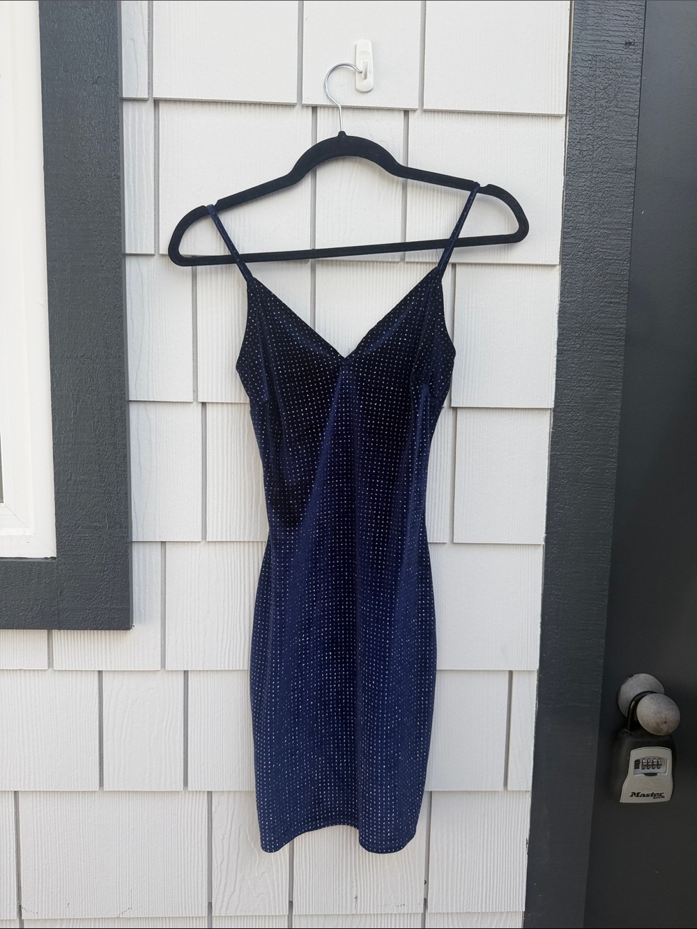 Windsor Royal Blue Velvet Mini Dress with Sparkle